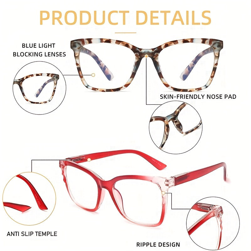 3 Pairs Men's Anti Light Glasses with Bag and Cloth