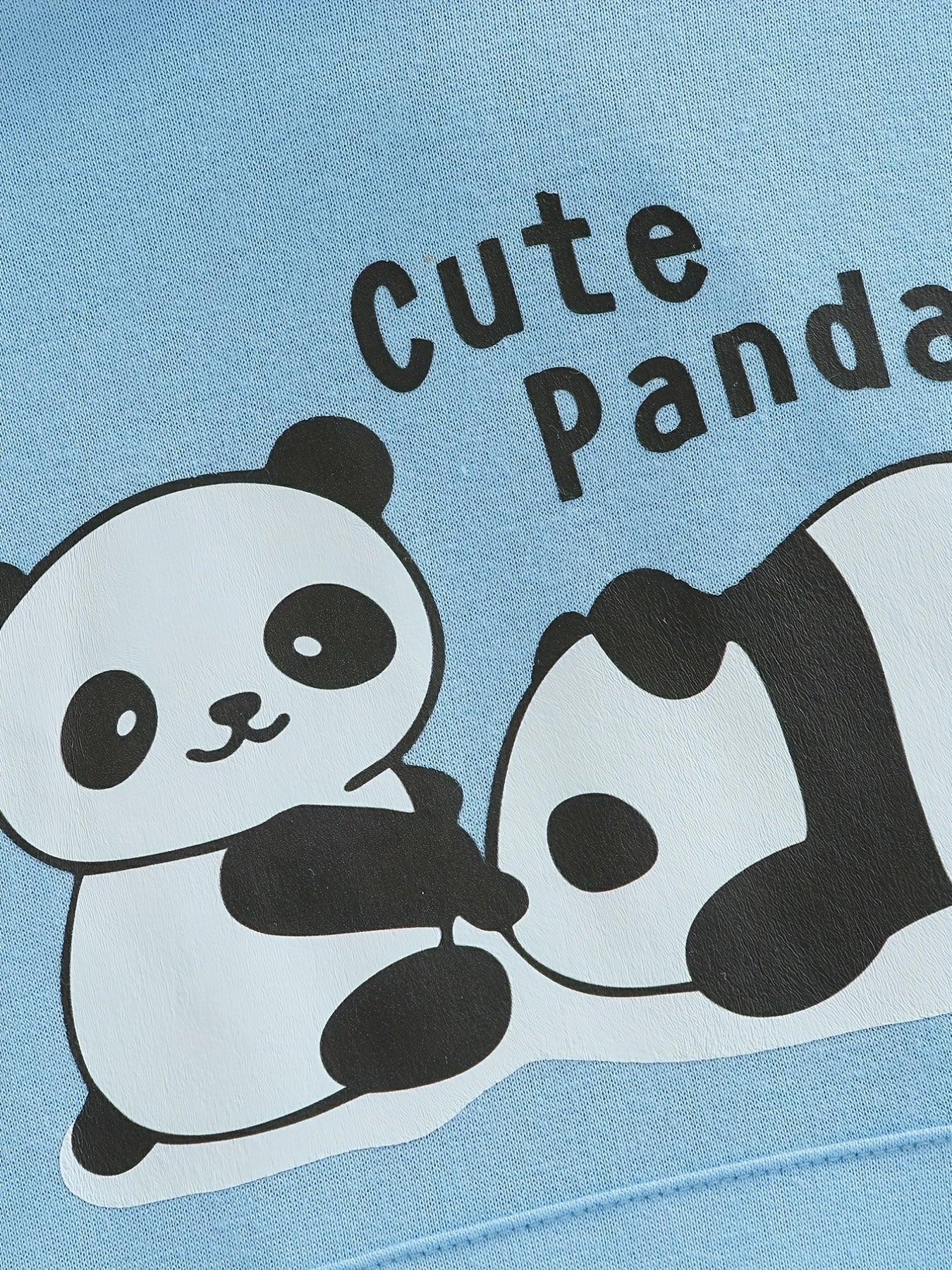 Girl's PANDA Print 2pc Hoodie & Sweatpants Set for Spring/Fall