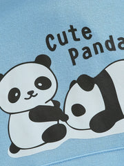 Girl's PANDA Print 2pc Hoodie & Sweatpants Set for Spring/Fall