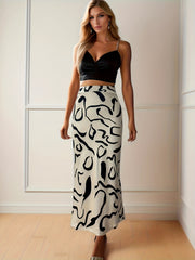 Graphic Print Bodycon Skirt High Waist Skinny Skirt