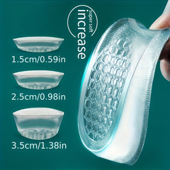 Silicone Gel Height Increase Insole Heel Inserts Shoe Foot Care Protector