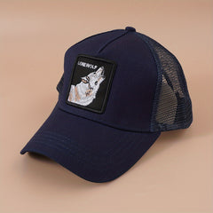 Animal Patch Baseball Cap Mesh Trucker Hat Sunscreen Dad Hats