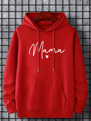 Mama Print Hoodies For Men Graphic Sweatshirt Kangaroo Pocket