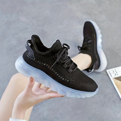 Women's Breathable Lace Up Sneakers Lightweight Casual Walking Shoes