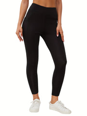 High Waist Fleece Liner Yoga Pants Side Pocket Slimming Yoga Leggings