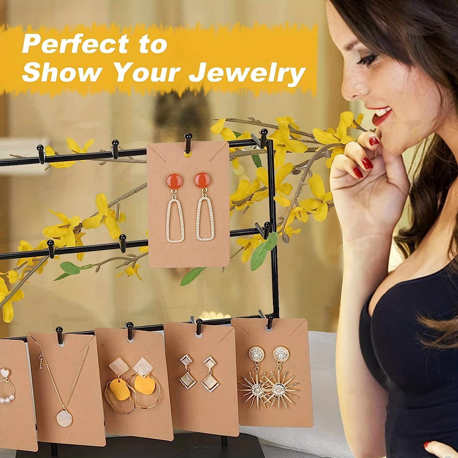 100pcs Earrings Necklace Jewelry Display Package Cards Cassette Bag