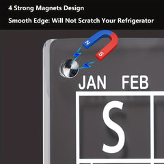 Acrylic Magnetic Dry Erase Board Calendar For Fridge - Clear Reusable Calendar