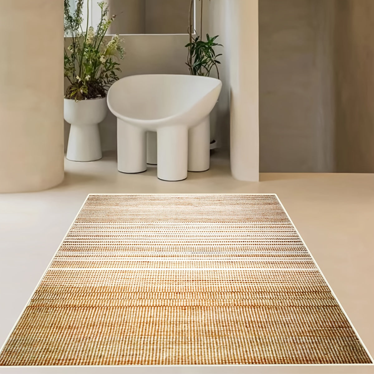 Modern Farmhouse Indoor Outdoor Area Rug Bohemian Minimalist Carpet