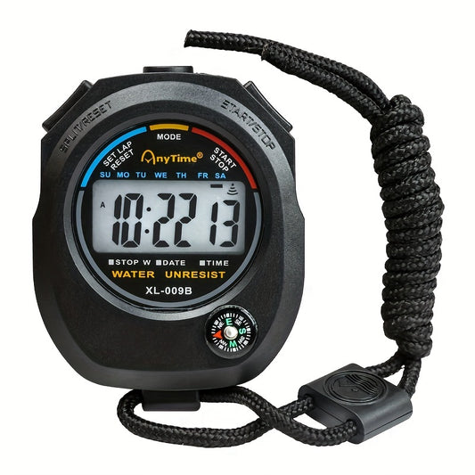 Digital Sports Stopwatch Chronograph LCD Timer Waterproof Alarm Watch
