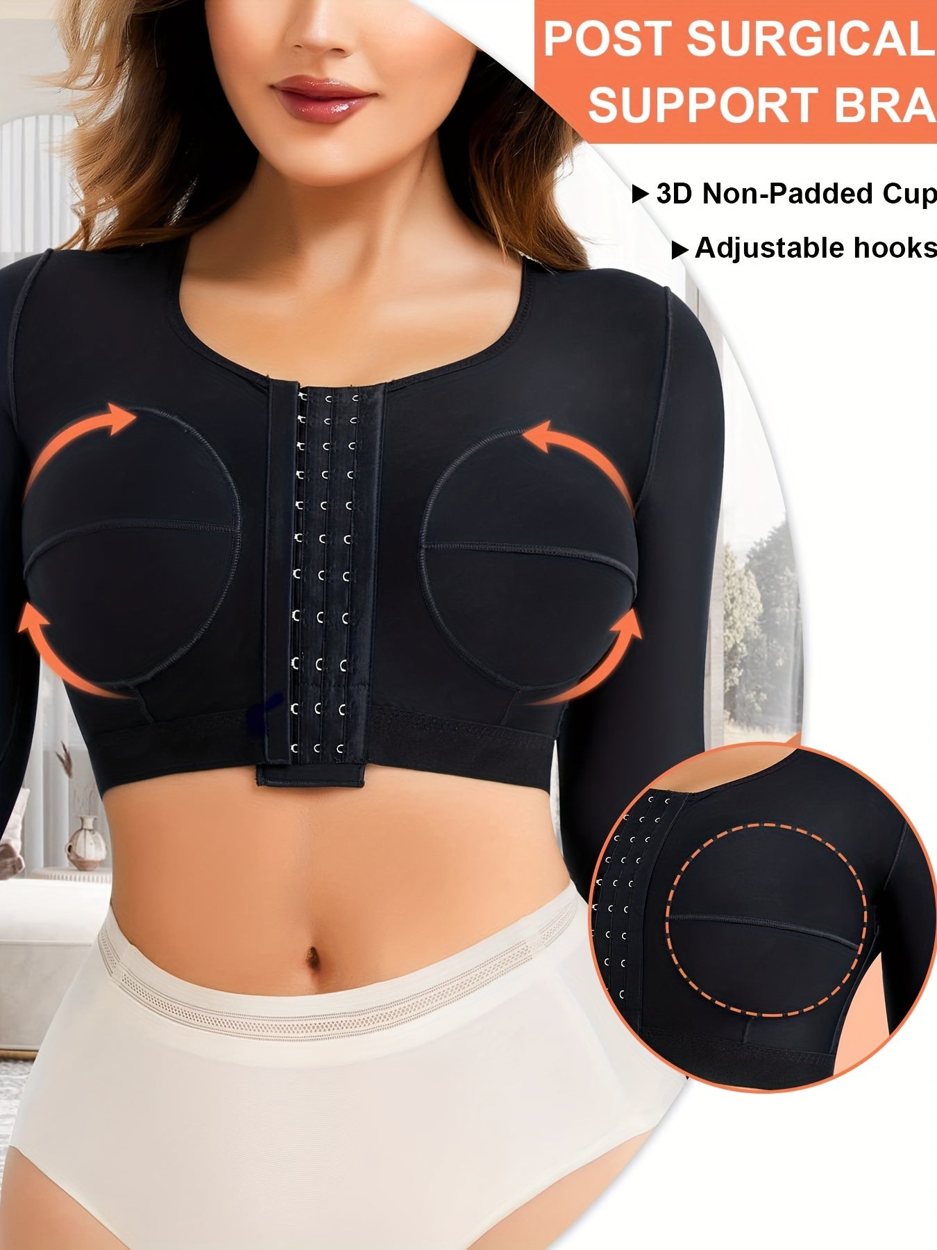 Women's Arm Shaping Compression Top With Bra Posture Corrector