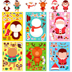 3pcs Christmas Face Changing Stickers Santa Claus DIY Waterproof Stickers