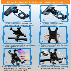 Secure Phone While Cycling 360 Rotatable Bike Wall Mount & Adjustable Support