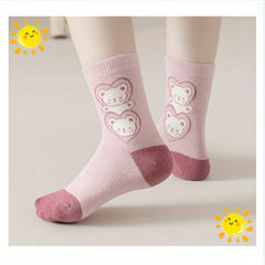 Boy's Cartoon Striped Crew Socks Breathable Casual Style Unisex Socks