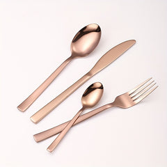 16pcs Multicolor Titanium Plated Stainless Steel Tableware Set