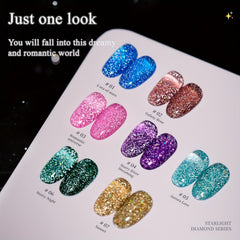 Holographic Gel Nail Polish 10ml Reflective Diamond Shine UV LED