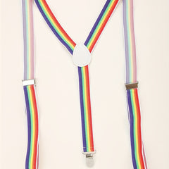 Rainbow Men's Y Back Unisex Suspenders w/ Metal Clips