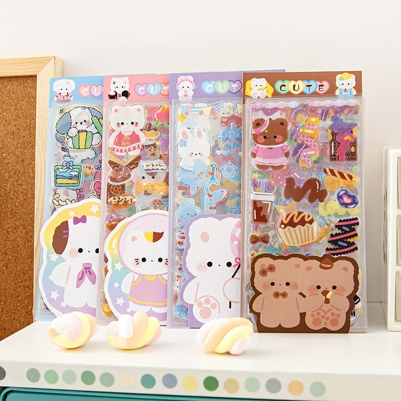 10pcs Cartoon Bunny Stickers Waterproof PET Deco Sticker Pack