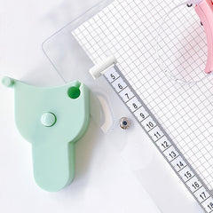 Green Mini Leather Tape Measurement Clothes Waist Chest Small Ruler