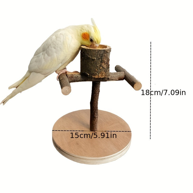 Solid Wood Parrot Stand Training Bird Rack Parrot Toy Supplies