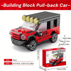 6pcs MINI Car Building Blocks Small Particle Toy Model