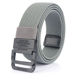 Men's Double Ring Buckle Nylon Elastic Belt Outdoor Casual Tactical Durable Belt