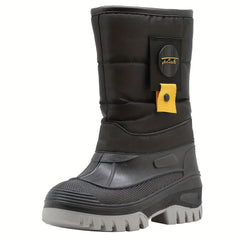 Boys' High Top Snow Boots Warm Cozy Non-slip Boots Plush Comfy Outdoor Hiking