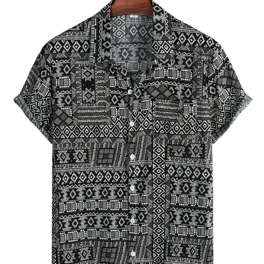 Men's Boho Style Short Sleeve Shirt for Spring/Summer