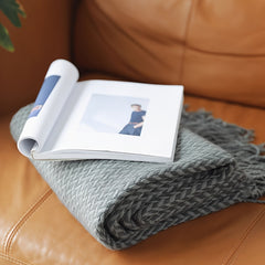 Classic Knitted Throw Blanket Shawl for Outdoor Travel
