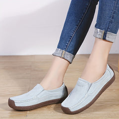 Women's Round Toe Slip-On Loafers Walking Shoes
