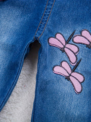 Baby Girls Dragonfly Heart Pattern Bowknot Overalls