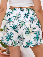 Tropical Print High Rise Loose Fit Shorts