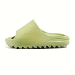 Women's Open Toe Pillow Slippers Solid Slide Sandals