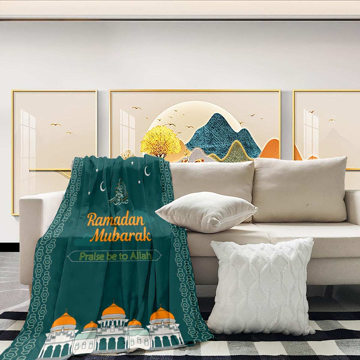 Ramadan Element Moon Prayer Meditation Soft Blanket