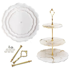3 Tier Resin Mold Cake Stand Epoxy Geode Silicone Casting Mold