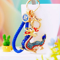 Diamond Encrusted Alloy Dragon Year Hanging Ornament Decorations