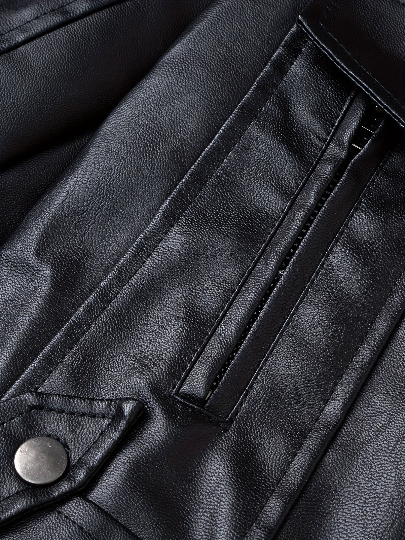 Boy's Faux Leather Jacket Zipper for Spring Autumn