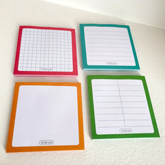 50 Sheets Rainbow Grid Sticky Notes - Tearable Sticky Note Paper