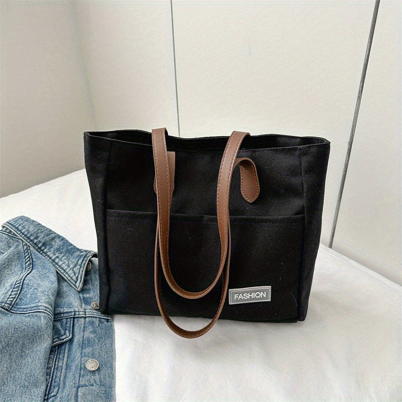 Canvas Large Capacity Tote Bag Casual Handbag Style Shoulder Bag