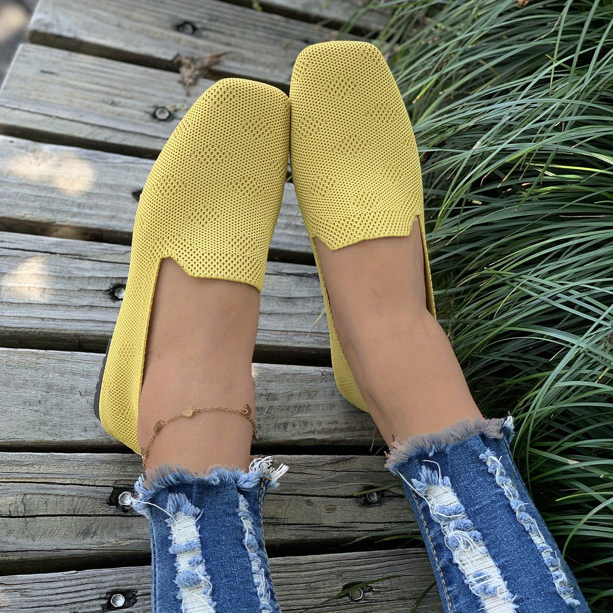 Women's Braided Loafers Slip On Flat Shoes Casual Breathable Shoes