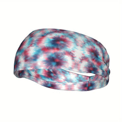 Tie Dye Headband Polyester Spandex Blend Comfortable Adjustable Fit