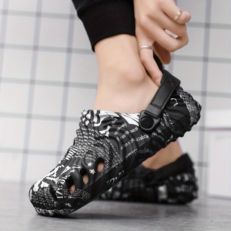 Women's Pattern Hole Shoes Casual Comfortable And Breathable Outdoor Slippers