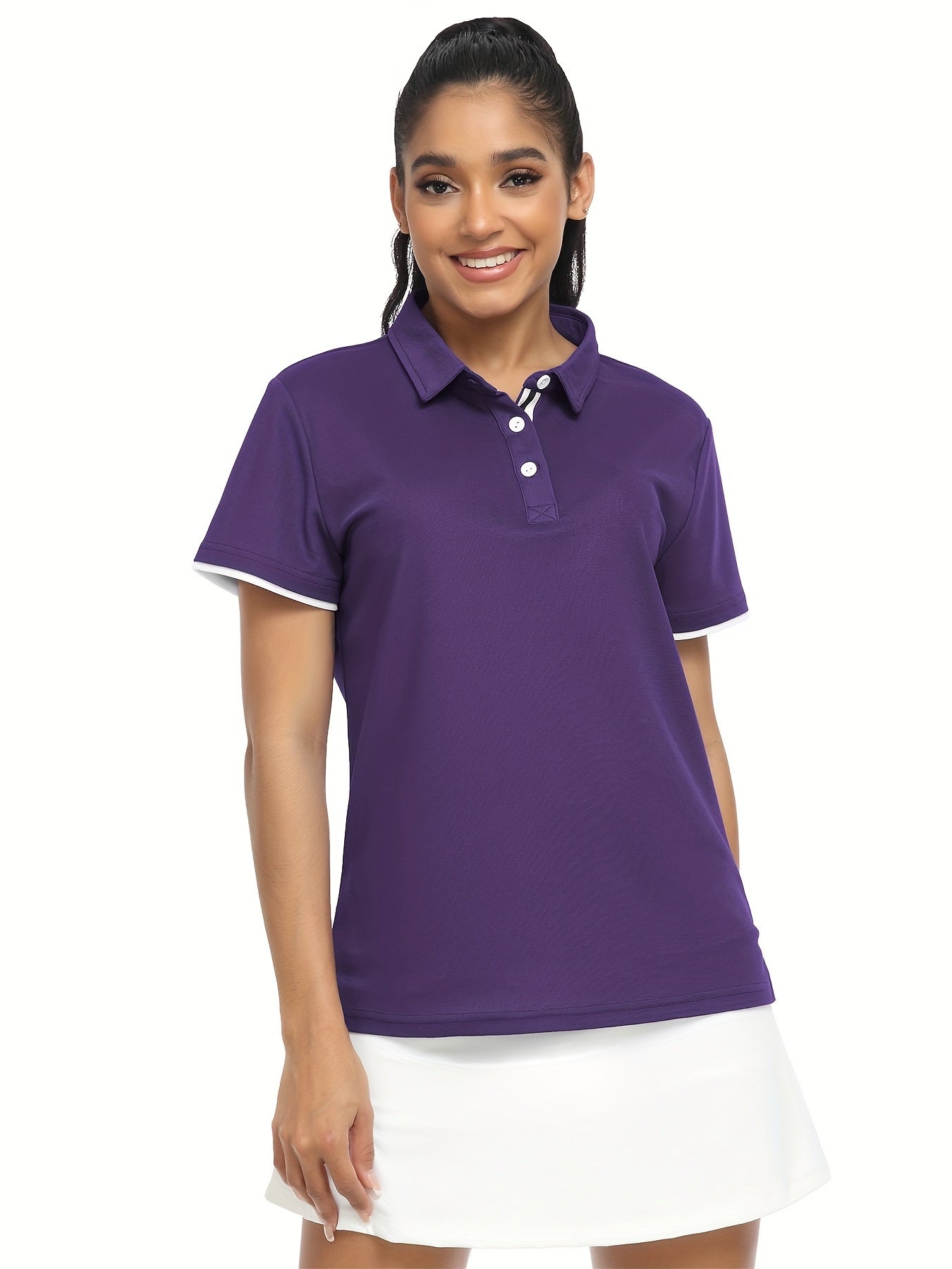 Lapel Neck Cycling Jersey Quick Dry Sports Polo Shirts Women's Clothing