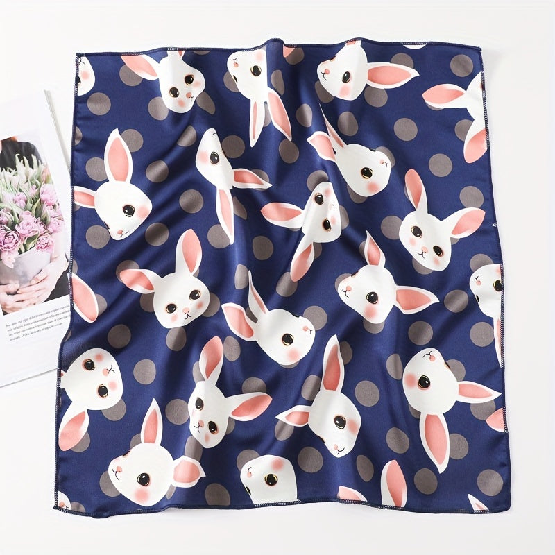 Animal Print Silk Scarf Square Shawl Bandana Head Wrap Neckerchief for Women