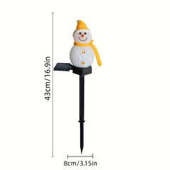 Solar Christmas Snowman Ground Plug in Light Outdoor Garden Light