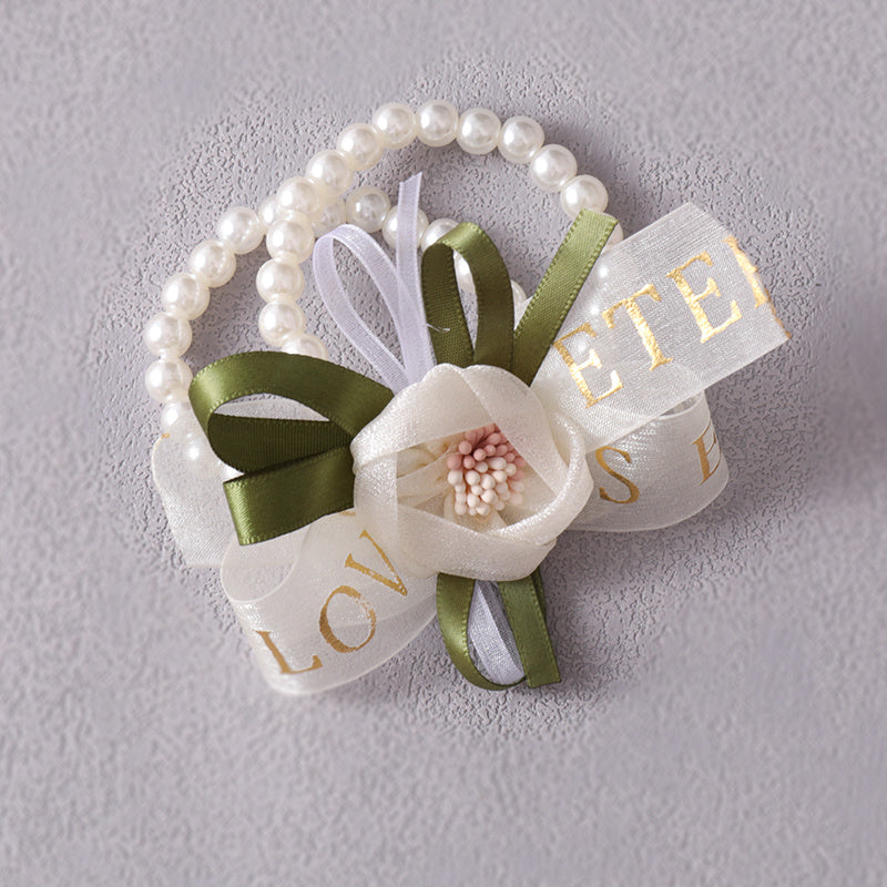 Wedding Wrist Wreath Bracelet Tulle Flower Hand Wreath Bridesmaid Bridal