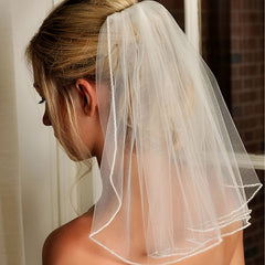 Short Bridal Veil Sheer Tulle Princess Style for Brides Weddings