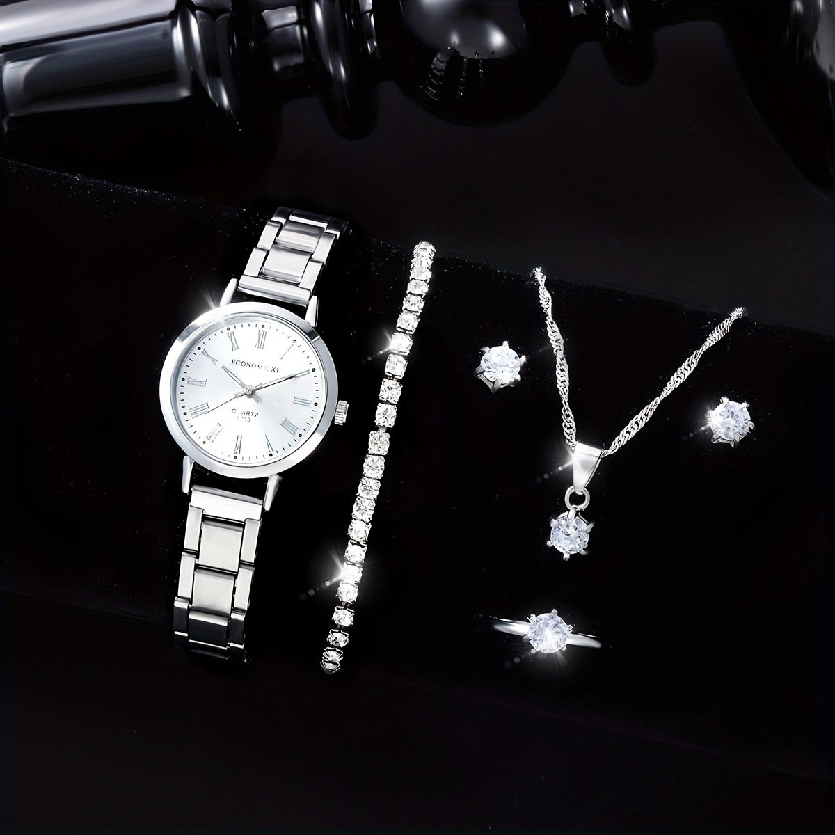 6pcs Beginner Rhinestone Watch Set for Students