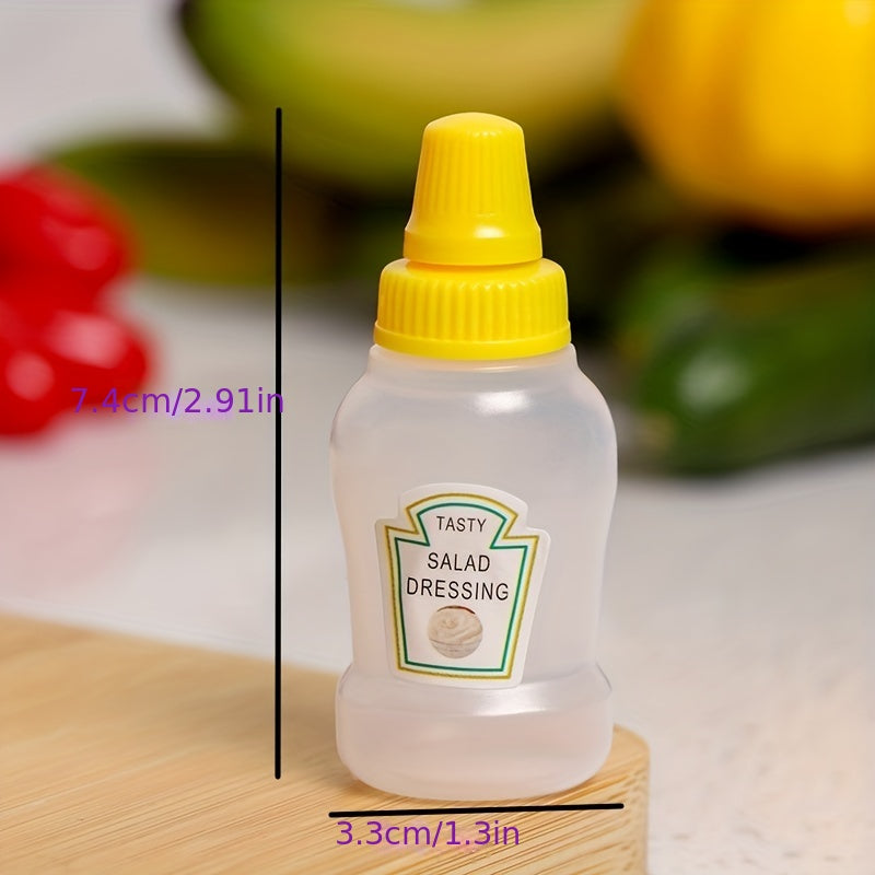 4pcs Mini Sauce Bottles Ketchup Squeeze Portable Containers for Lunchbox