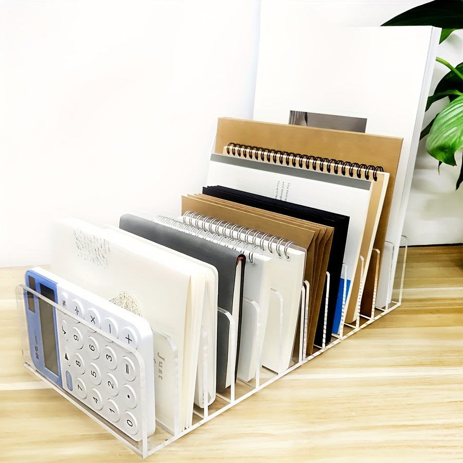 Acrylic Desktop File Organizer 5 Grid Office Home School Desk Organization