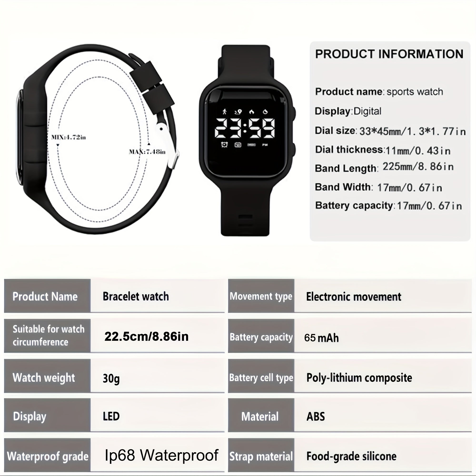 Waterproof Vibrating Alarm Watch 3 Alarm Reminder Watch Potty Training Watch